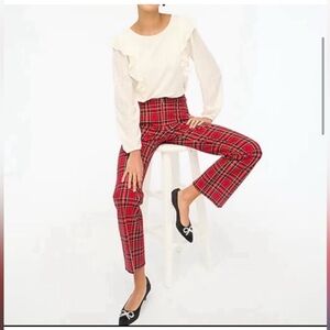 J. Crew holiday red plaid tartan pants